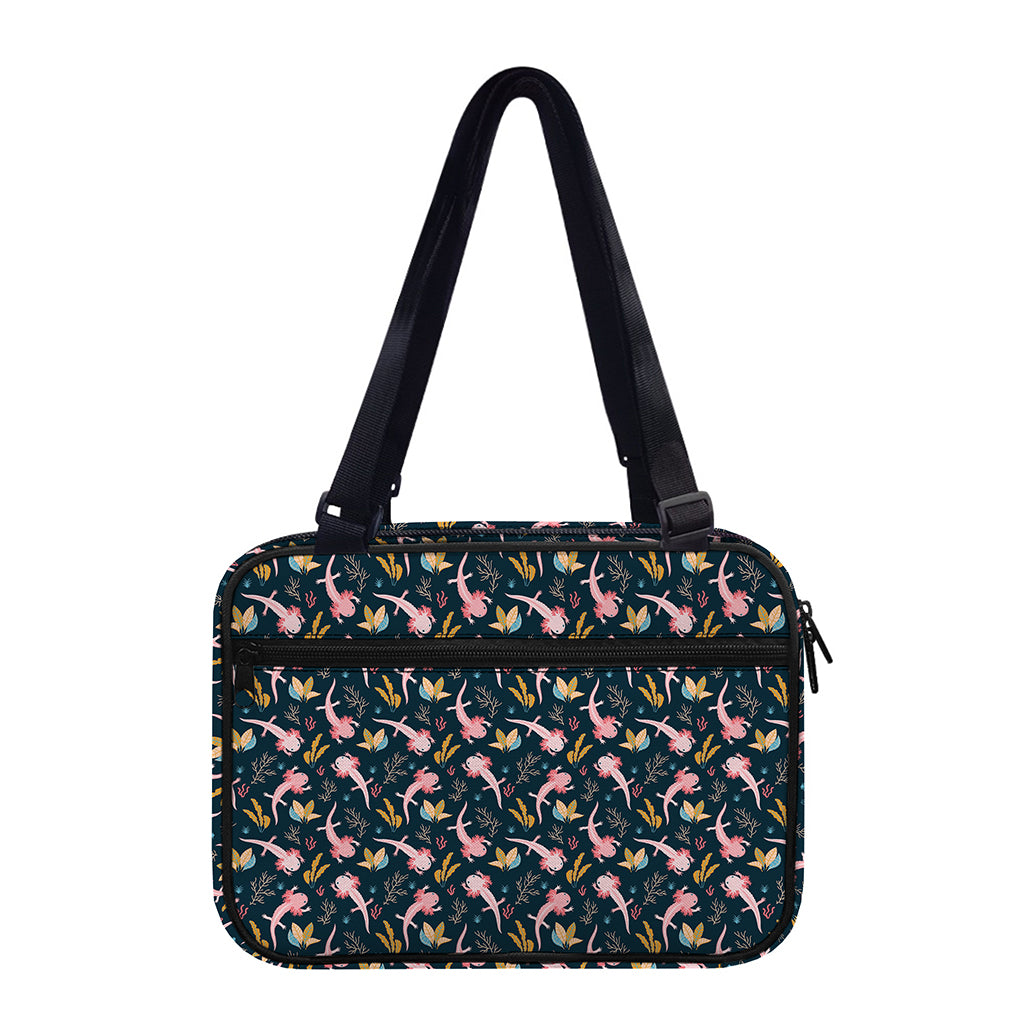 Pink Axolotl Pattern Print Double Strap Bible Bag