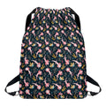 Pink Axolotl Pattern Print Drawstring Backpack