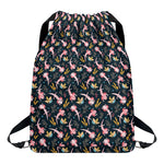 Pink Axolotl Pattern Print Drawstring Backpack