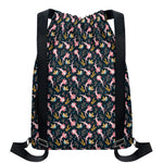 Pink Axolotl Pattern Print Drawstring Backpack