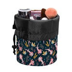 Pink Axolotl Pattern Print Drawstring Makeup Bag