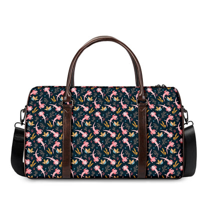 Pink Axolotl Pattern Print Duffle Bag