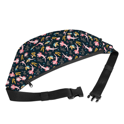 Pink Axolotl Pattern Print Fanny Pack