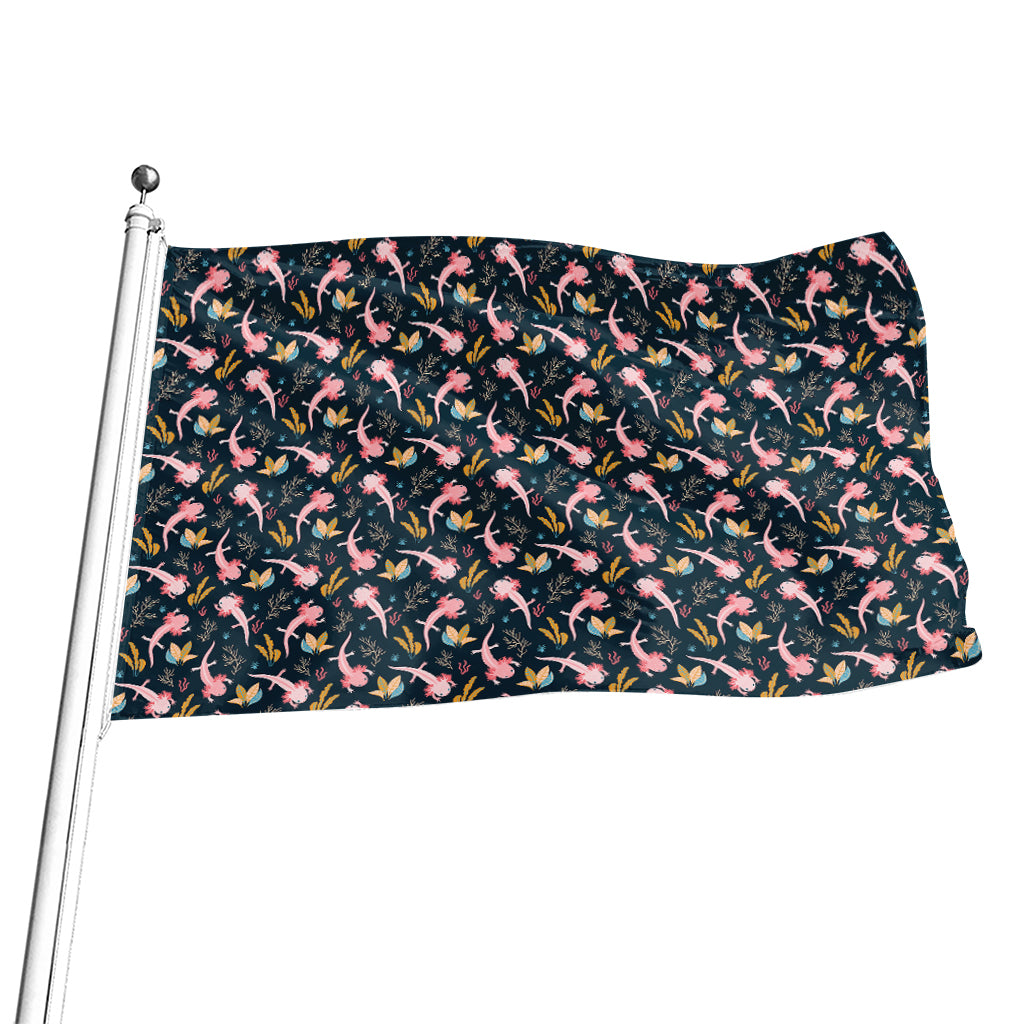 Pink Axolotl Pattern Print Flag
