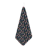 Pink Axolotl Pattern Print Hand Towel