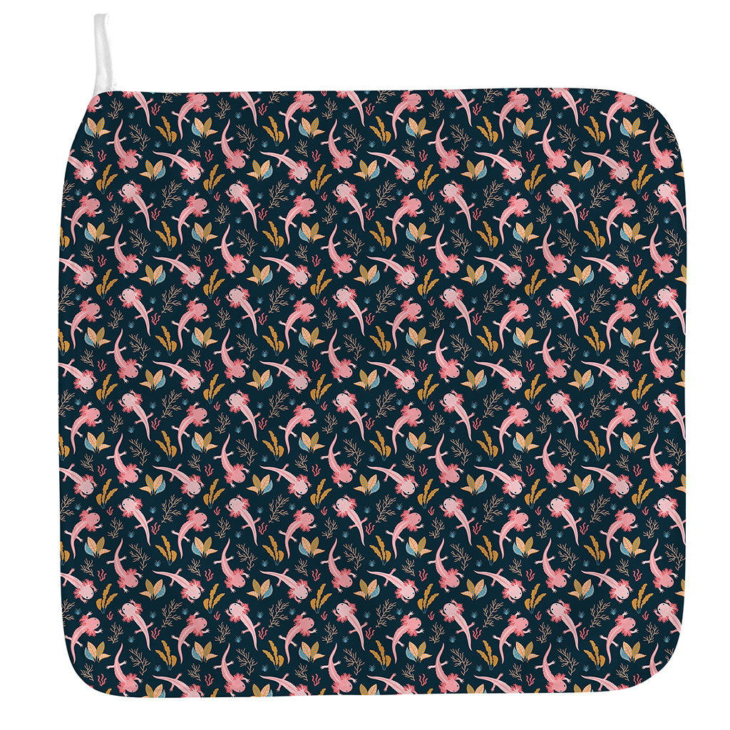 Pink Axolotl Pattern Print Hand Towel