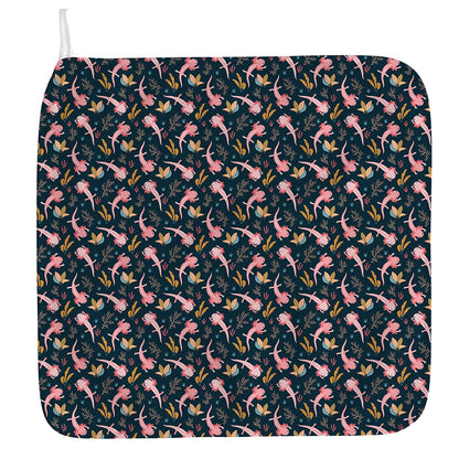 Pink Axolotl Pattern Print Hand Towel