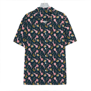 Pink Axolotl Pattern Print Hawaiian Shirt