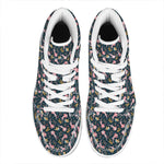 Pink Axolotl Pattern Print High Top Leather Sneakers