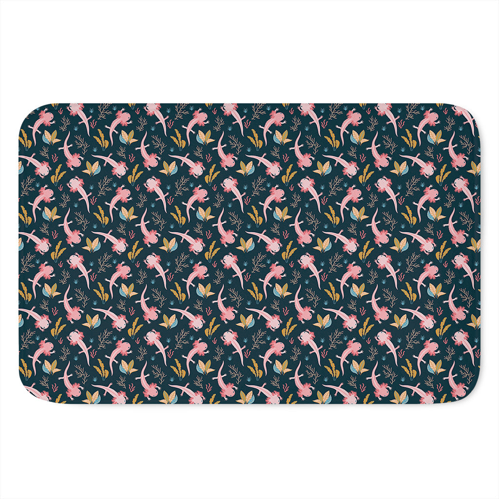 Pink Axolotl Pattern Print Indoor Door Mat