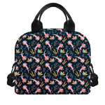 Pink Axolotl Pattern Print Insulated Lunch Bag