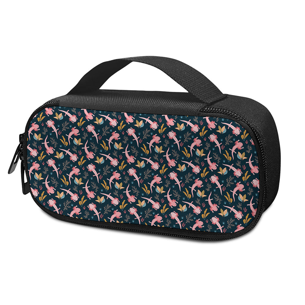 Pink Axolotl Pattern Print Insulin Cooler Travel Case