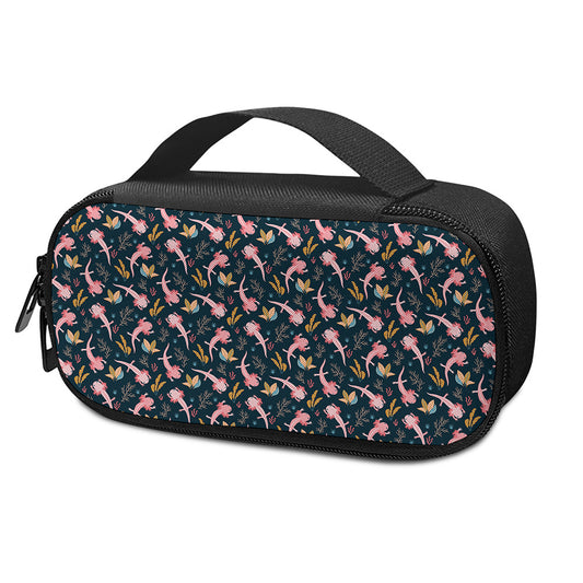 Pink Axolotl Pattern Print Insulin Cooler Travel Case