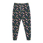 Pink Axolotl Pattern Print Jogger Pants