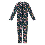 Pink Axolotl Pattern Print Jumpsuit