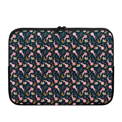 Pink Axolotl Pattern Print Laptop Sleeve
