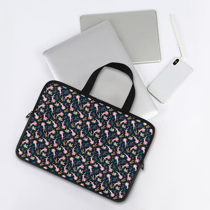 Pink Axolotl Pattern Print Laptop Sleeve With Handle