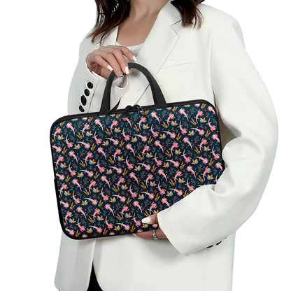 Pink Axolotl Pattern Print Laptop Sleeve With Handle
