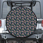 Pink Axolotl Pattern Print Leather Spare Tire Cover