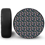 Pink Axolotl Pattern Print Leather Spare Tire Cover