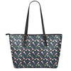 Pink Axolotl Pattern Print Leather Tote Bag