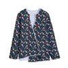 Pink Axolotl Pattern Print Long Sleeve Short Coat