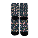 Pink Axolotl Pattern Print Long Socks