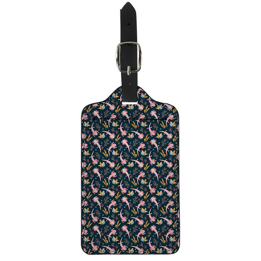 Pink Axolotl Pattern Print Luggage Tag
