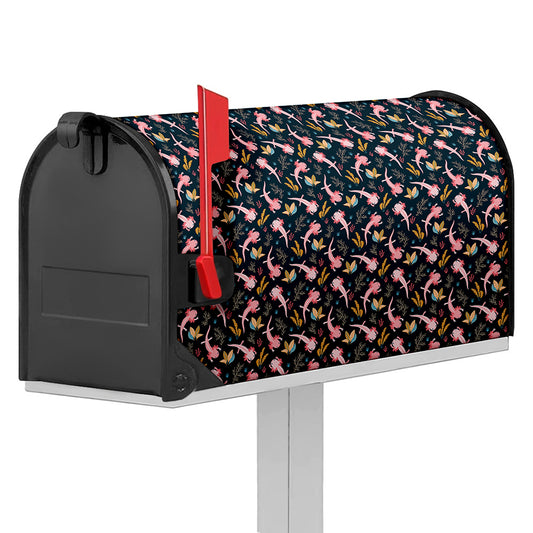 Pink Axolotl Pattern Print Mailbox Cover