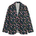 Pink Axolotl Pattern Print Men's Blazer