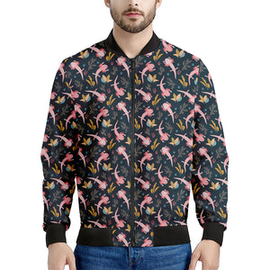 Pink Axolotl Pattern Print Men's Bomber Jacket