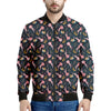 Pink Axolotl Pattern Print Men's Bomber Jacket