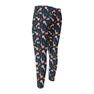 Pink Axolotl Pattern Print Men's Compression Pants