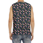 Pink Axolotl Pattern Print Men's Fitness Tank Top