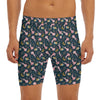 Pink Axolotl Pattern Print Men's Long Boxer Briefs