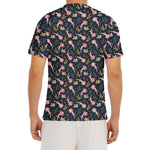 Pink Axolotl Pattern Print Men's Short Sleeve Rash Guard