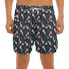 Pink Axolotl Pattern Print Men's Split Running Shorts