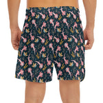 Pink Axolotl Pattern Print Men's Split Running Shorts