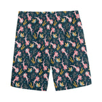 Pink Axolotl Pattern Print Men's Sports Shorts