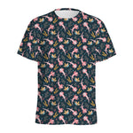 Pink Axolotl Pattern Print Men's Sports T-Shirt