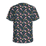 Pink Axolotl Pattern Print Men's Sports T-Shirt