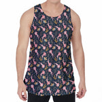 Pink Axolotl Pattern Print Men's Velvet Tank Top