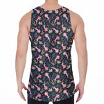 Pink Axolotl Pattern Print Men's Velvet Tank Top