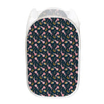 Pink Axolotl Pattern Print Mesh Laundry Hamper