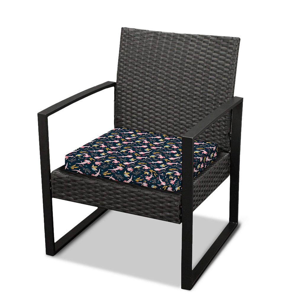 Pink Axolotl Pattern Print Outdoor Seat Cushion Cover