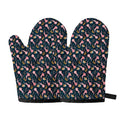 Pink Axolotl Pattern Print Oven Mitts