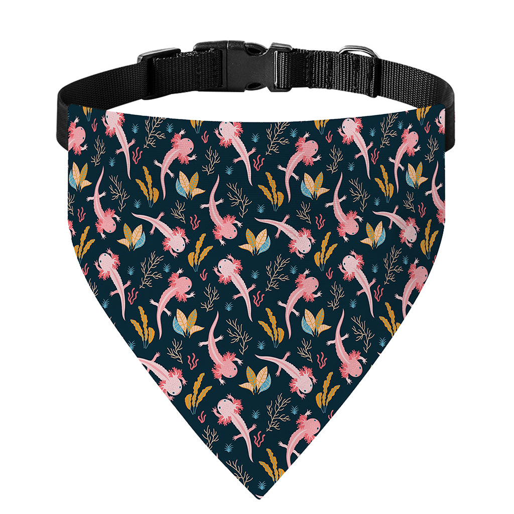 Pink Axolotl Pattern Print Over The Collar Dog Bandana