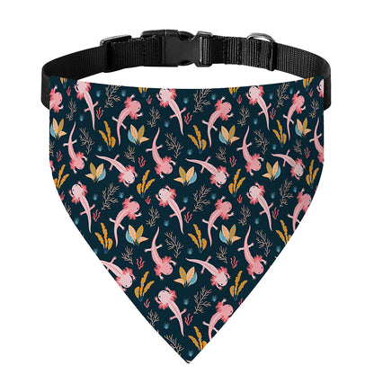 Pink Axolotl Pattern Print Over The Collar Dog Bandana