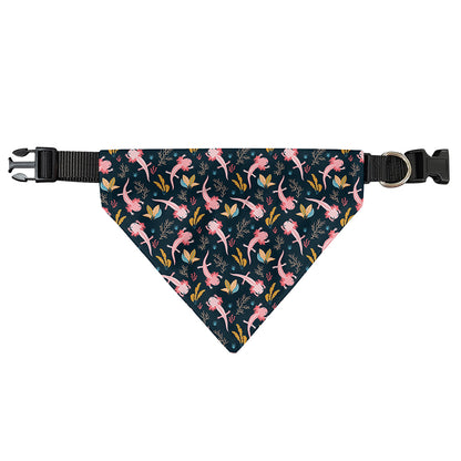 Pink Axolotl Pattern Print Over The Collar Dog Bandana