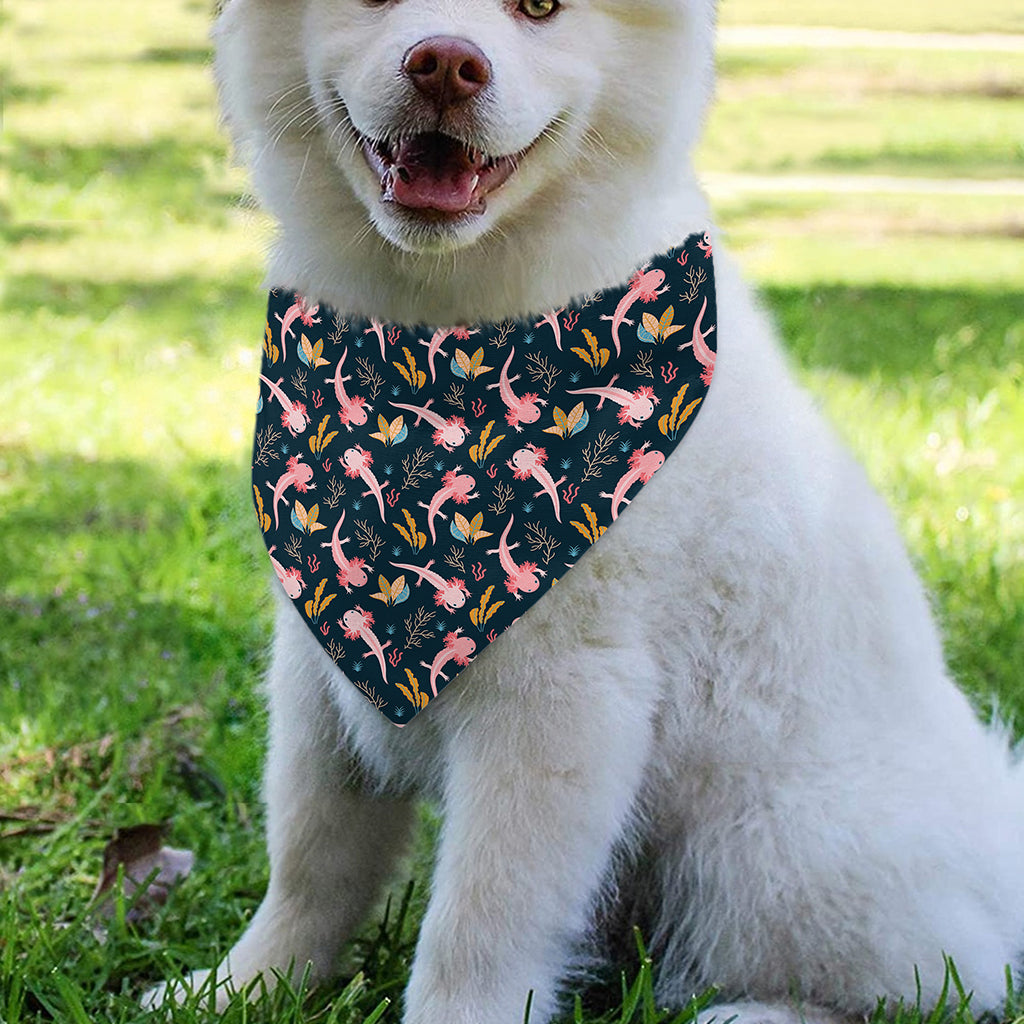 Pink Axolotl Pattern Print Over The Collar Dog Bandana